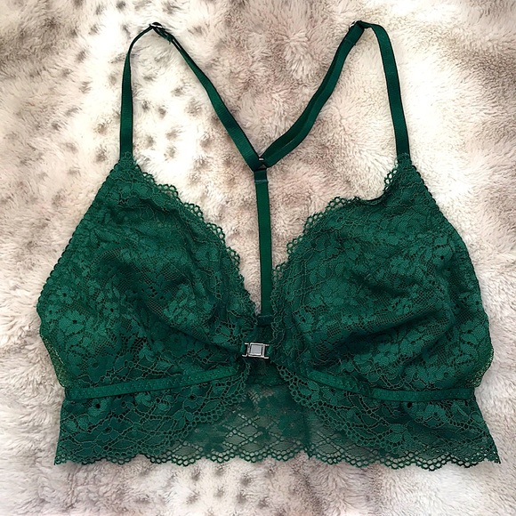 Gilligan & O'Malley Other - Emerald Green Lace Bralette | XS